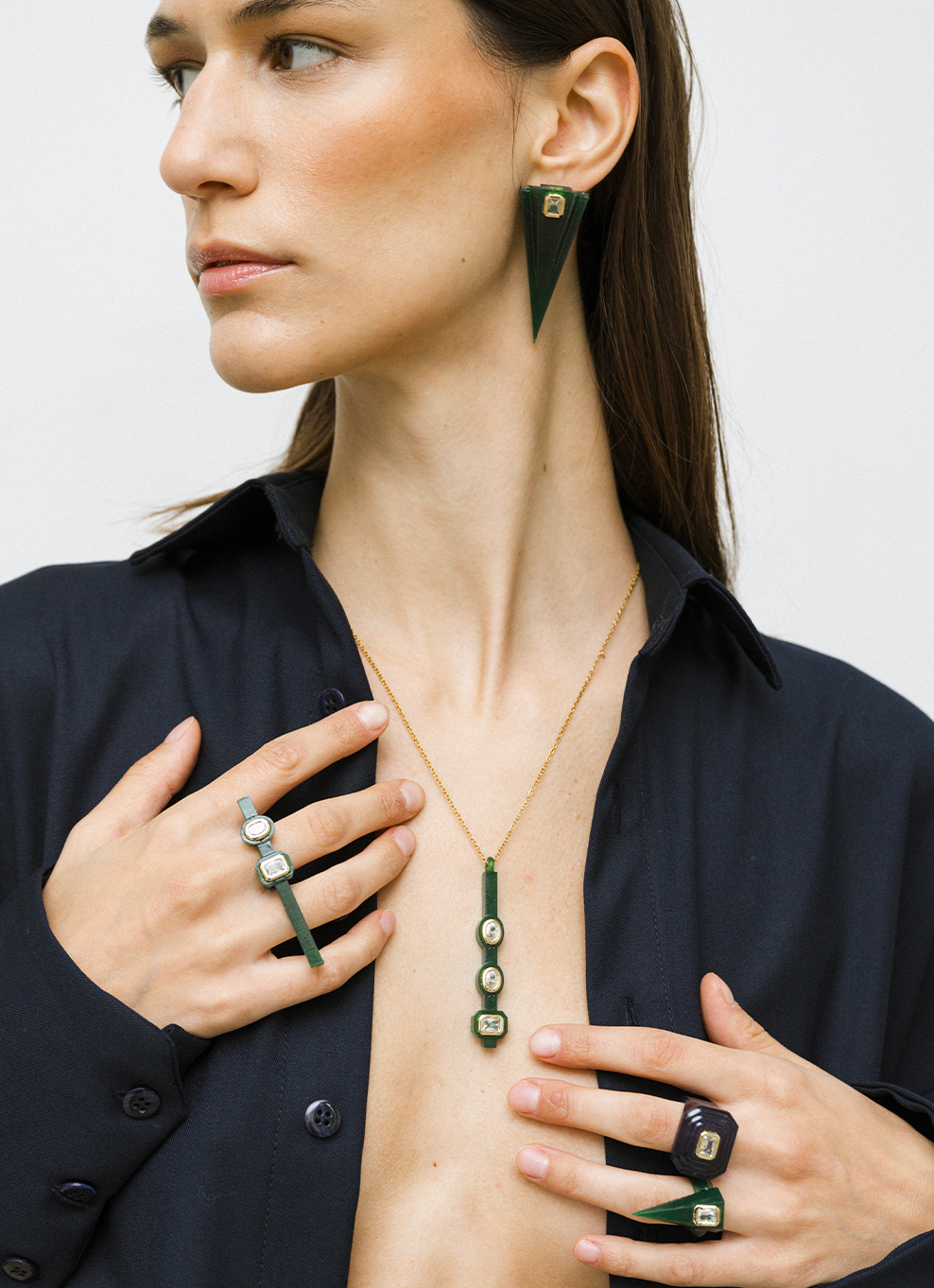 JVxTH - GREEN BAR NECKLACE