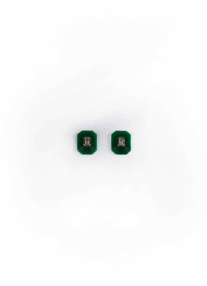 OTTAGONO S - GREEN EARRINGS